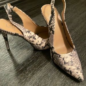 Snakeskin slingbacks